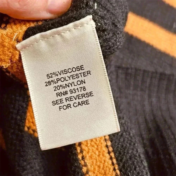 Philosophy Women's Striped Pullover Sweater Black and Orange Size M - Picture 4 of 8